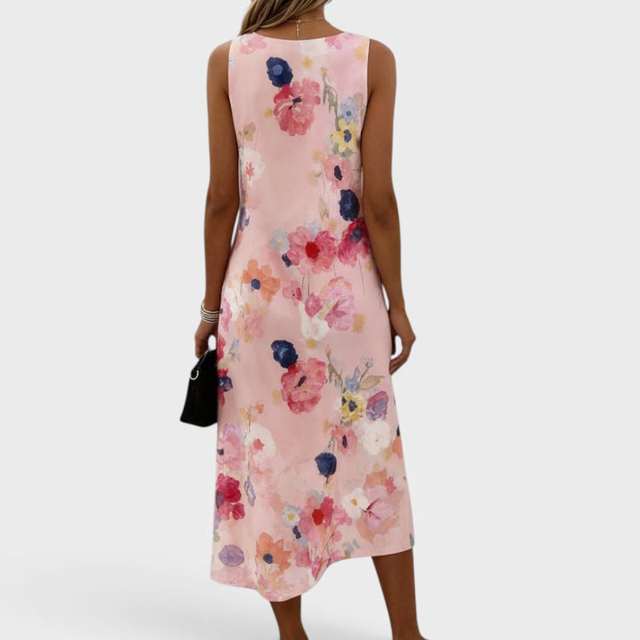 Rosalie | Watercolor Floral Midi Dress