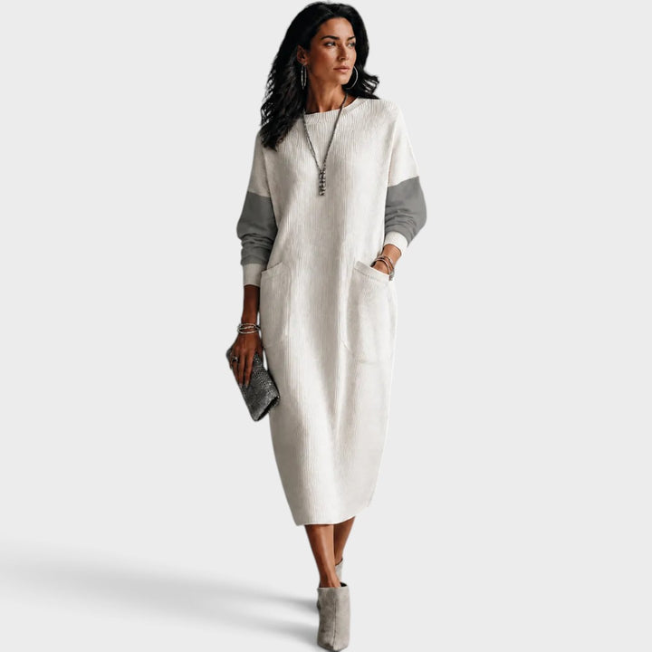 Harper | Colorblock Pocket Midi Dress