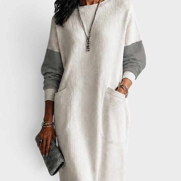 Harper | Colorblock Pocket Midi Dress