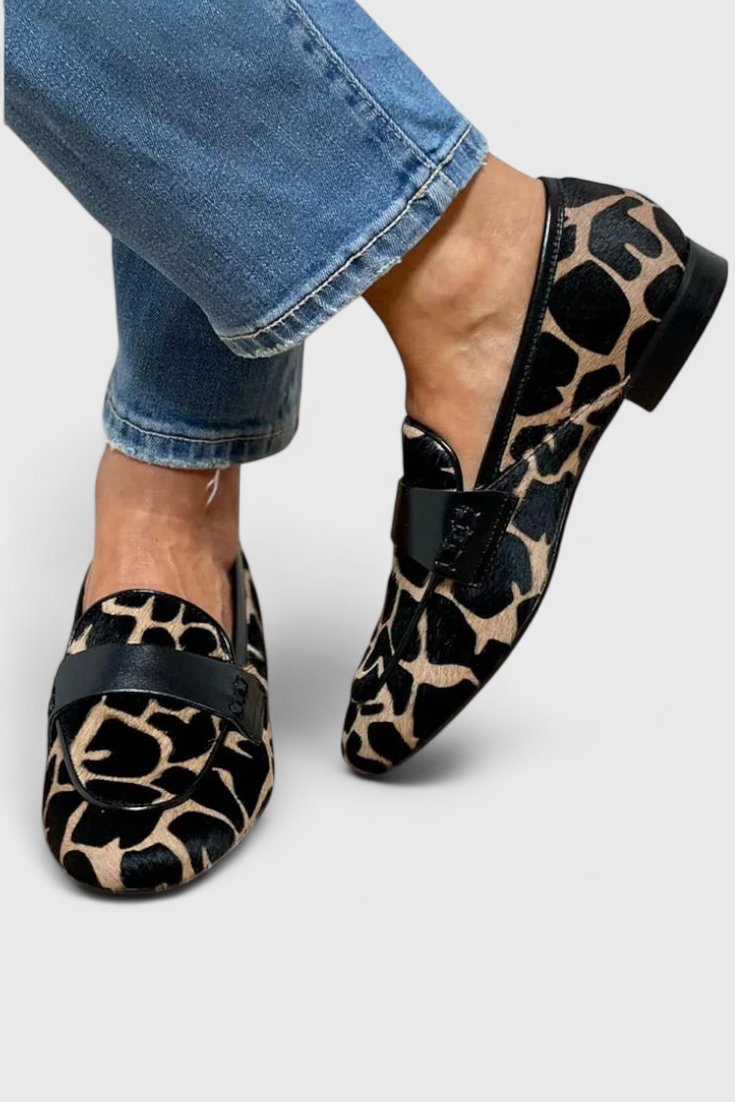 Leather Moccasins Annelore with Low Heel and Exclusive Design