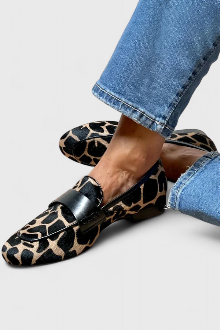 Leather Moccasins Annelore with Low Heel and Exclusive Design