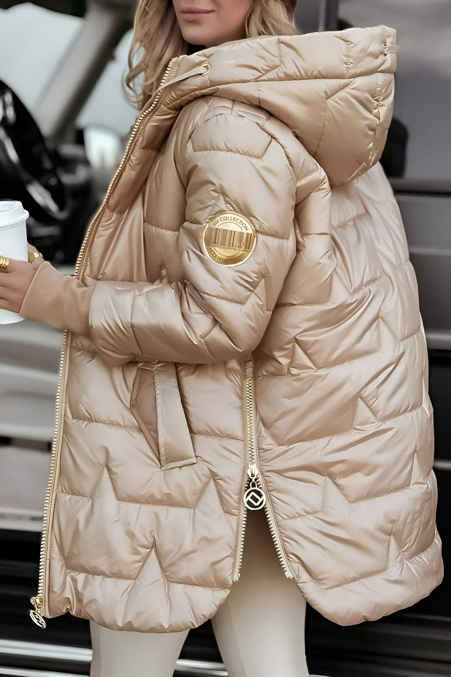 Gina | Elegant Winter Coat with Hood And Padding