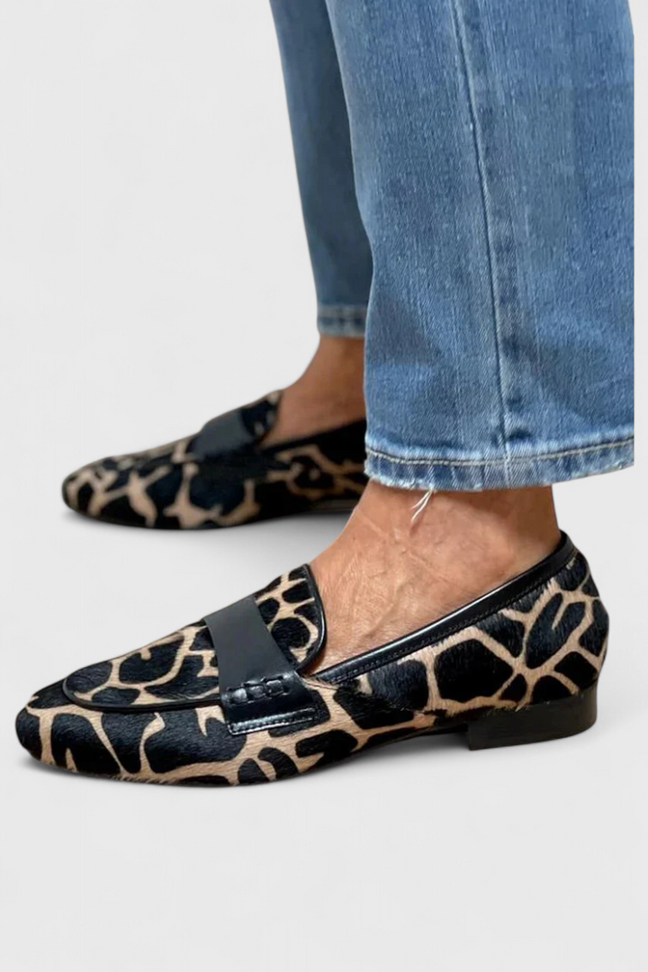 Leather Moccasins Annelore with Low Heel and Exclusive Design