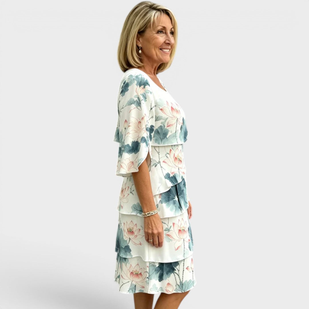 Grace | Layered Floral Midi Dress
