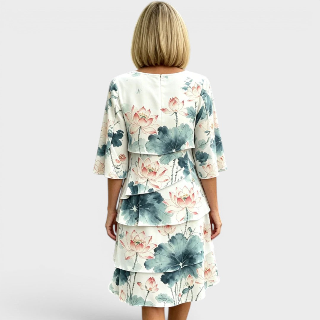Grace | Layered Floral Midi Dress
