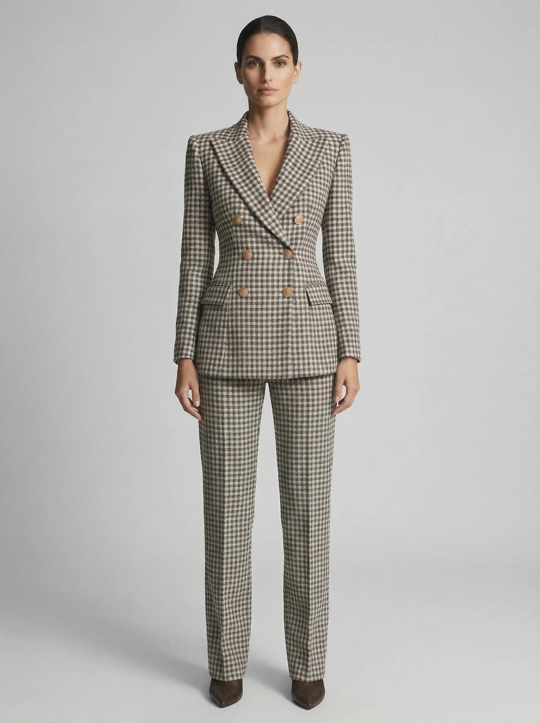 Olivia | Elegant Plaid Tailored Set