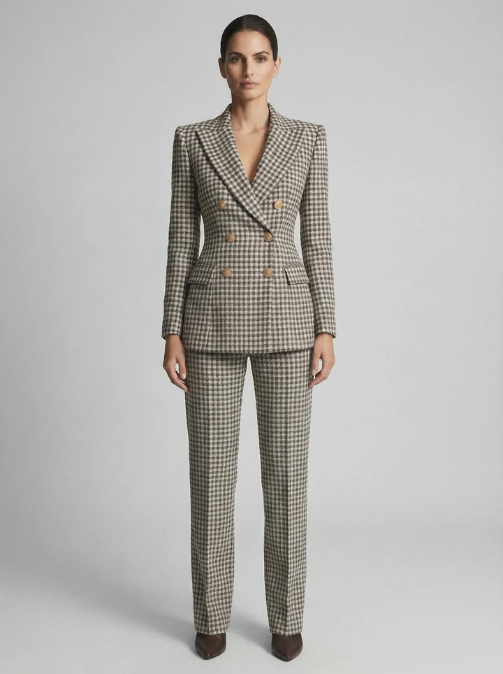 Olivia | Elegant Plaid Tailored Set