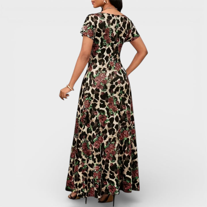 Bella | Floral Leopard Maxi Dress
