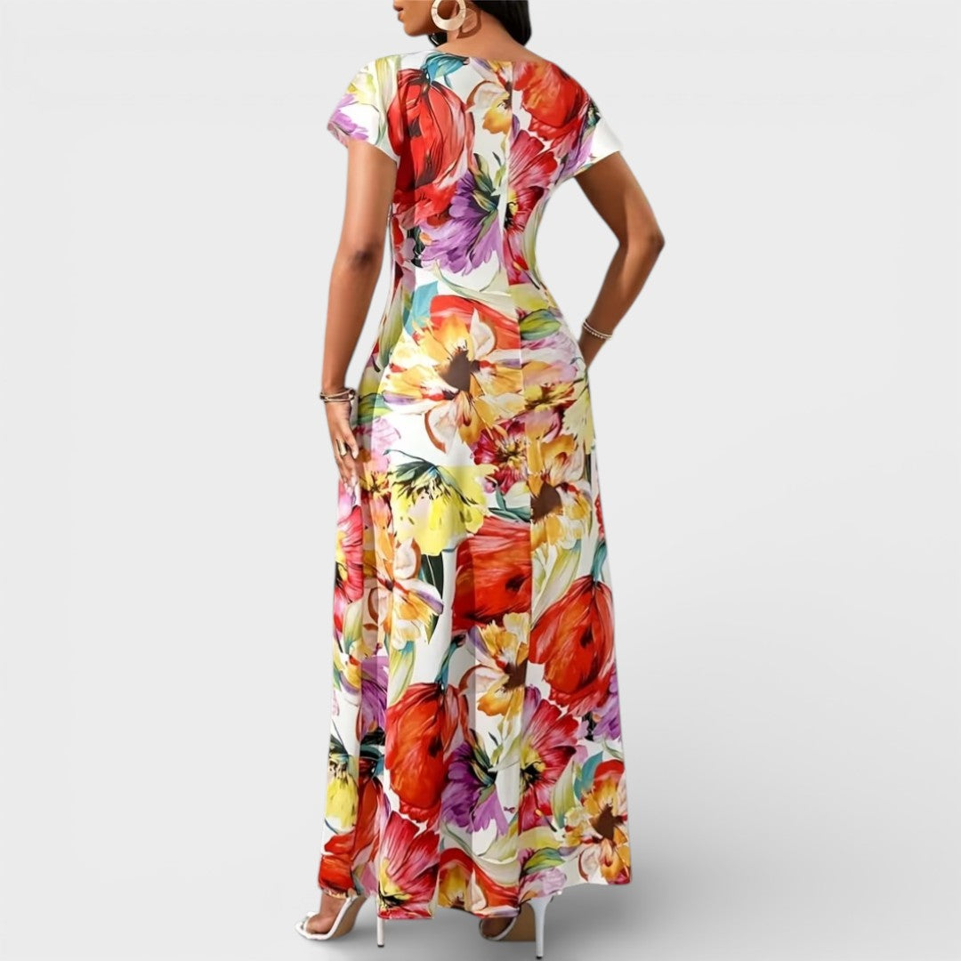Bella | Floral Leopard Maxi Dress
