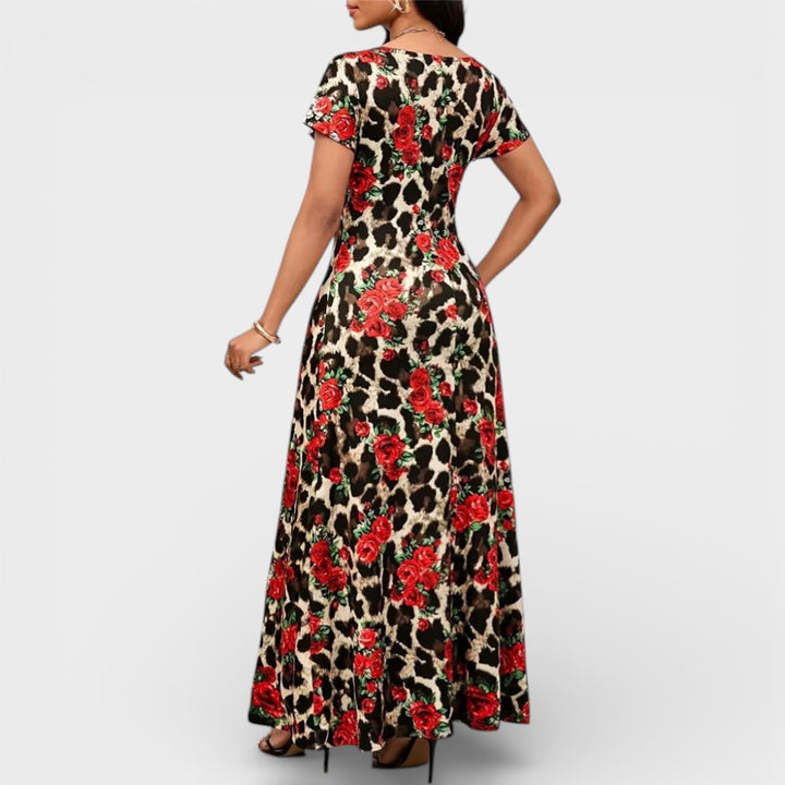 Bella | Floral Leopard Maxi Dress