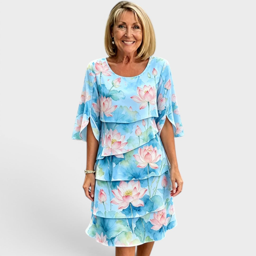 Grace | Layered Floral Midi Dress