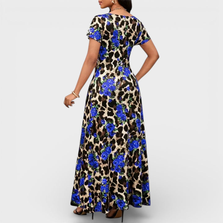 Bella | Floral Leopard Maxi Dress