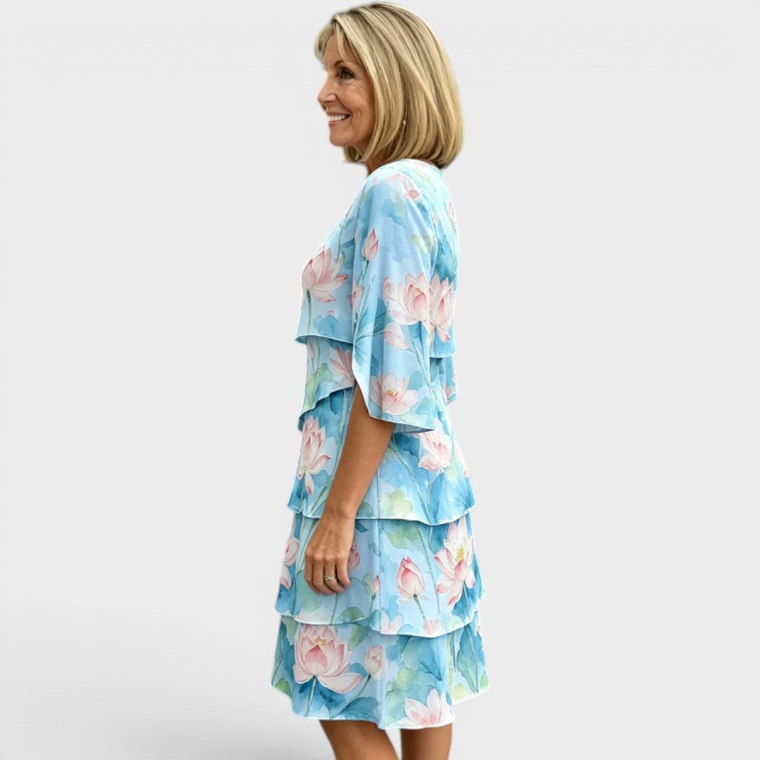 Grace | Layered Floral Midi Dress