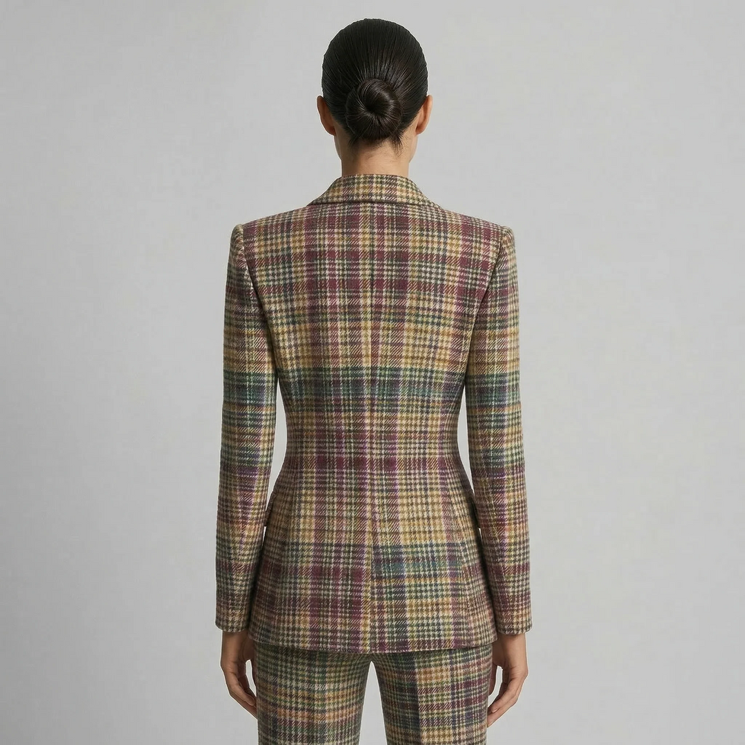 Olivia | Elegant Plaid Tailored Set