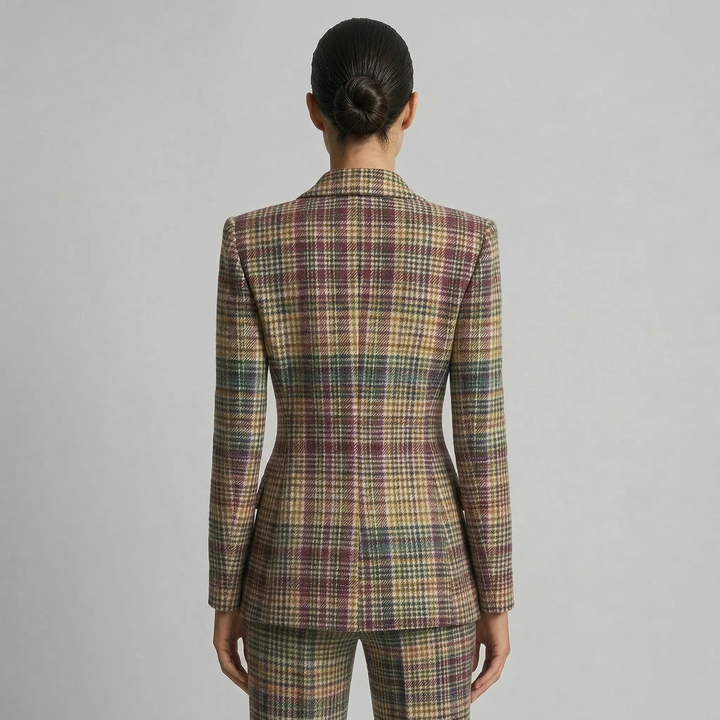 Olivia | Elegant Plaid Tailored Set