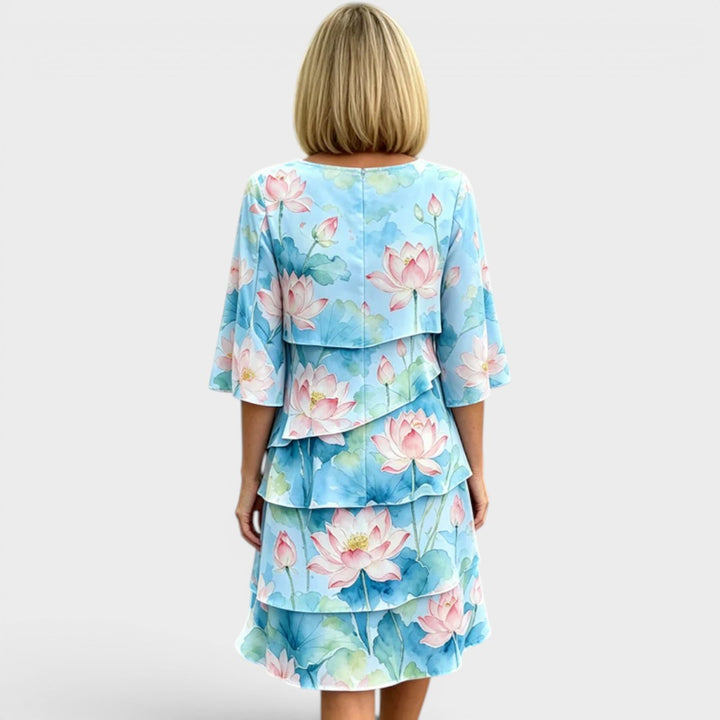 Grace | Layered Floral Midi Dress