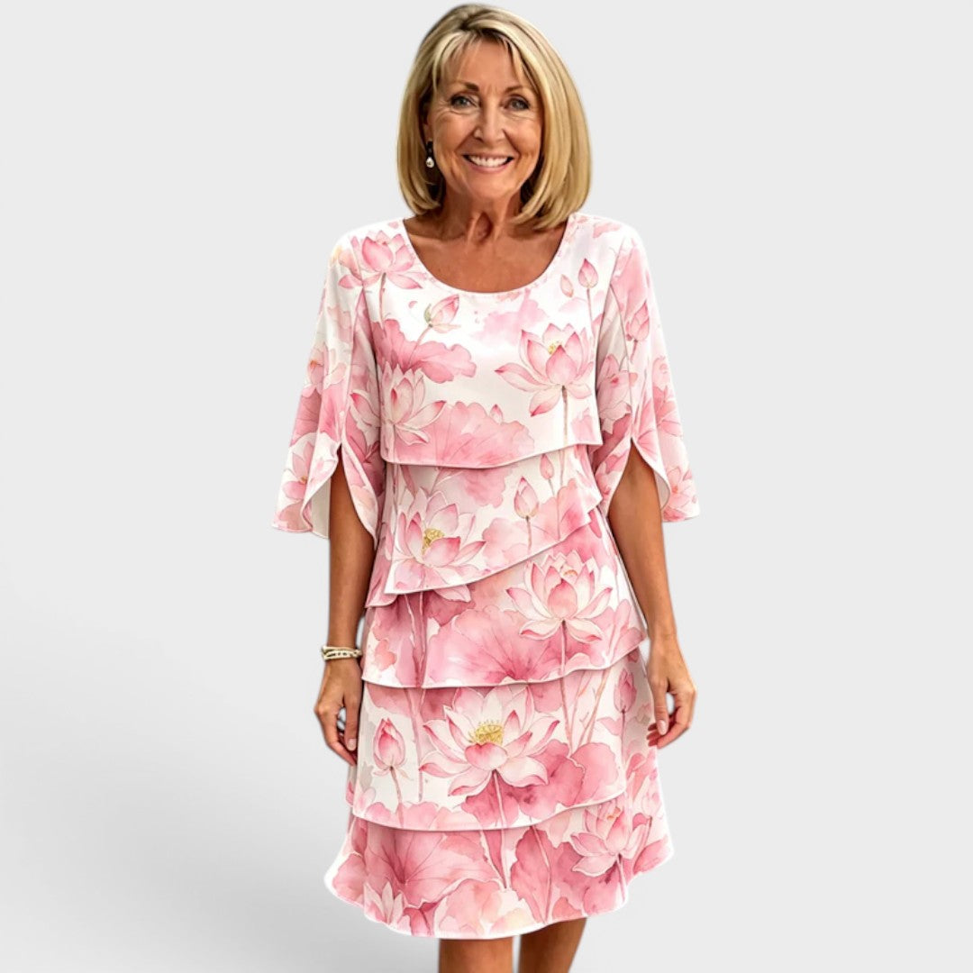 Grace | Layered Floral Midi Dress