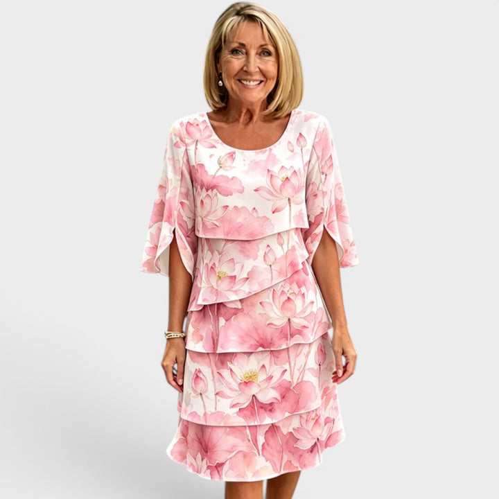 Grace | Layered Floral Midi Dress