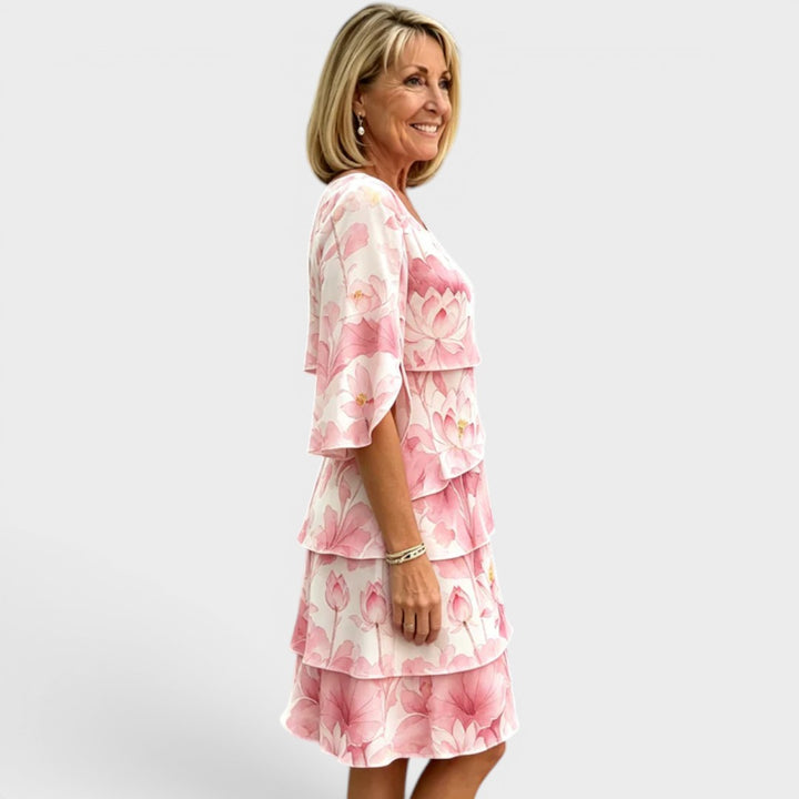 Grace | Layered Floral Midi Dress