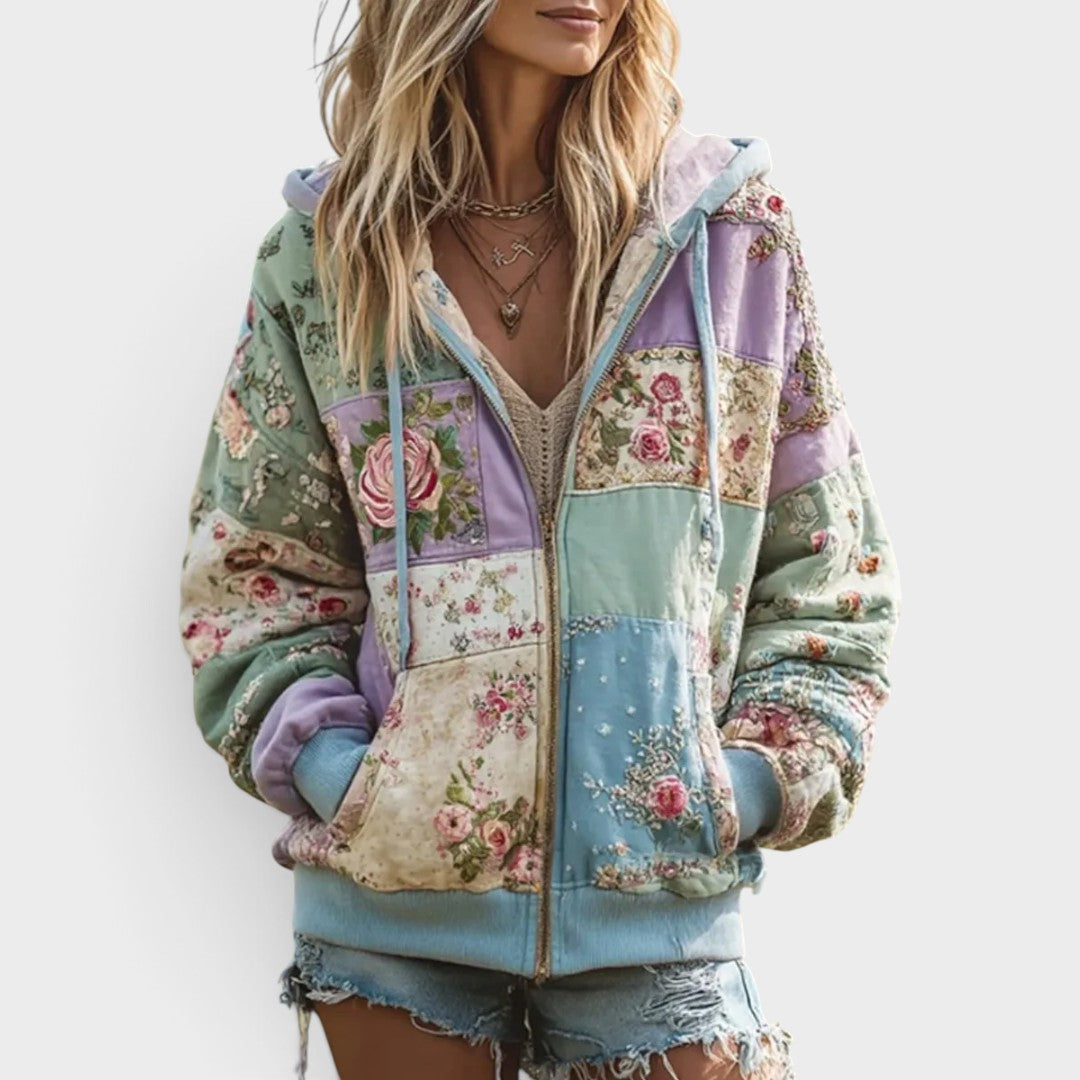 Willow | Vintage Floral Patchwork Hoodie