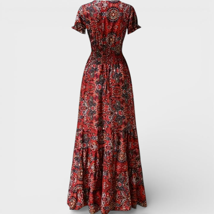 Iris | Smocked V-Neck Maxi Dress