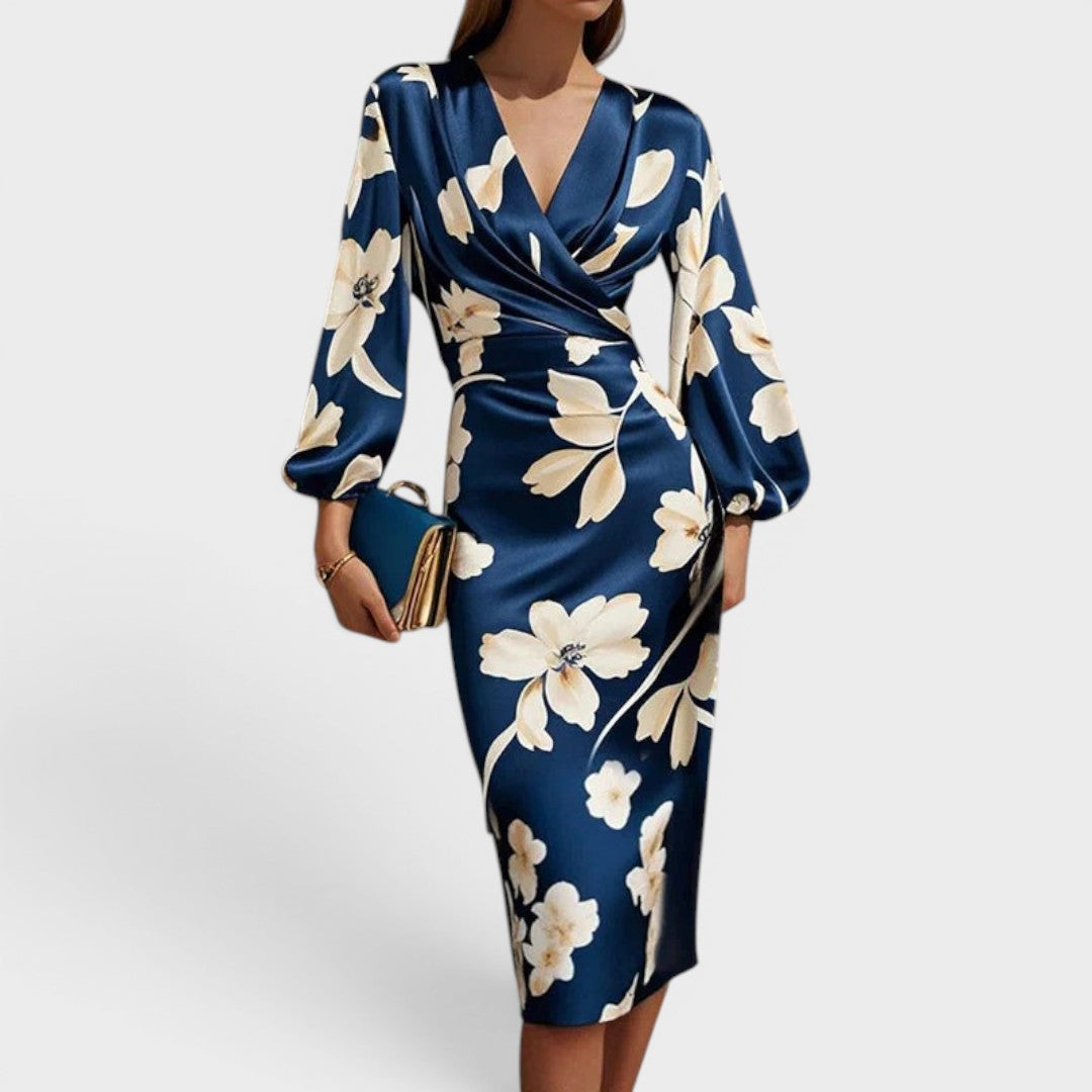 Sapphire Rose | Floral Wrap Midi Dress