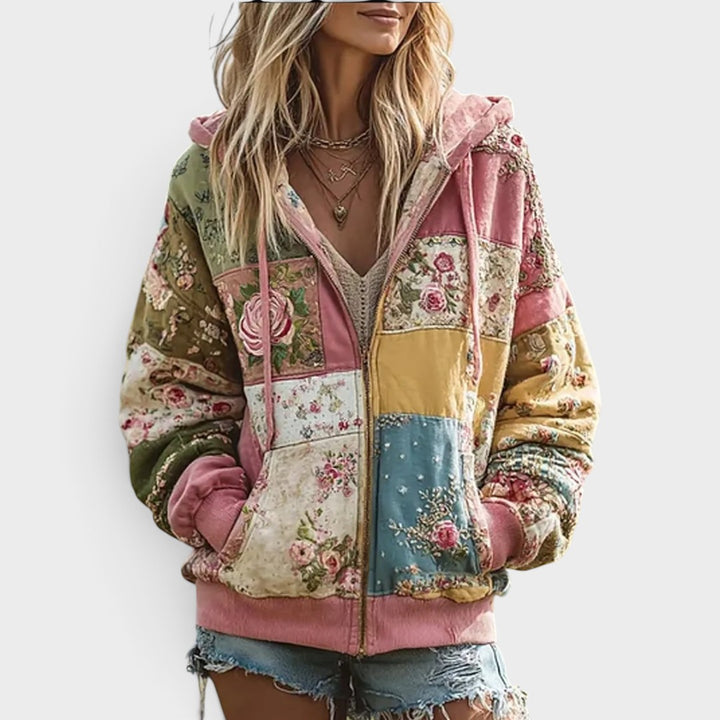 Willow | Vintage Floral Patchwork Hoodie