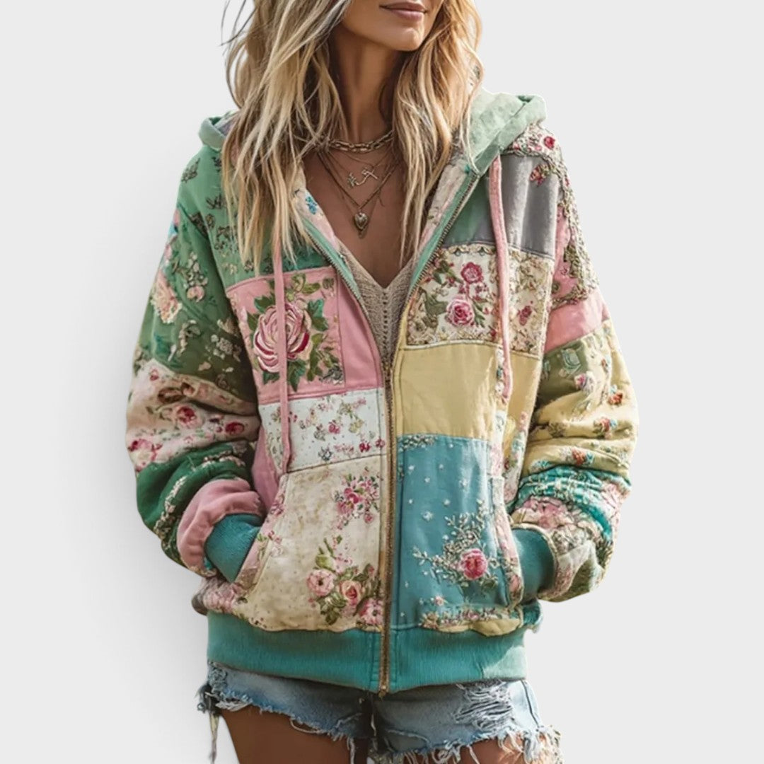 Willow | Vintage Floral Patchwork Hoodie