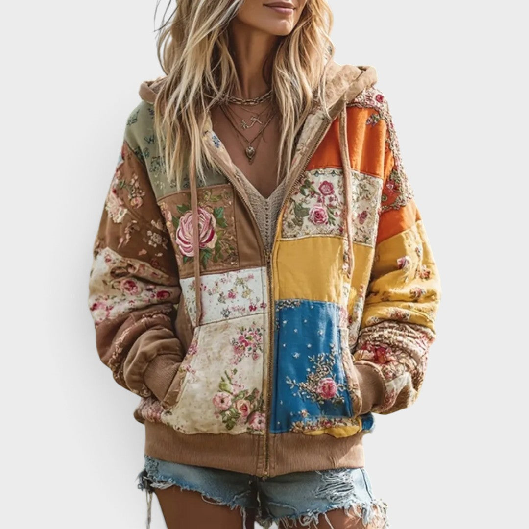 Willow | Vintage Floral Patchwork Hoodie