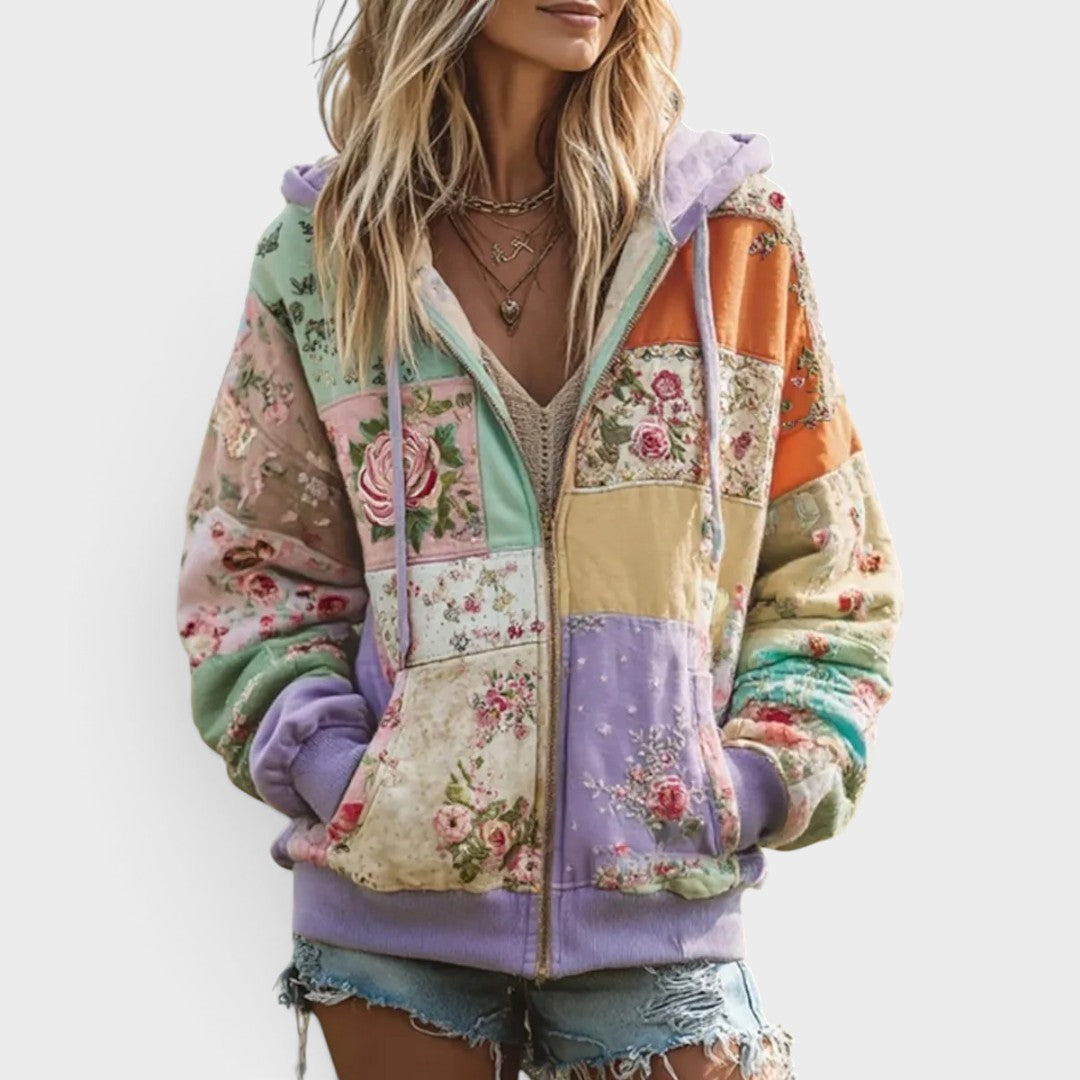 Willow | Vintage Floral Patchwork Hoodie