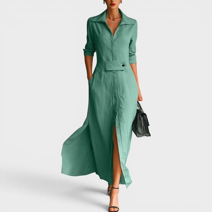 Seraphina | Elegant Flowing Shirt Maxi Dress