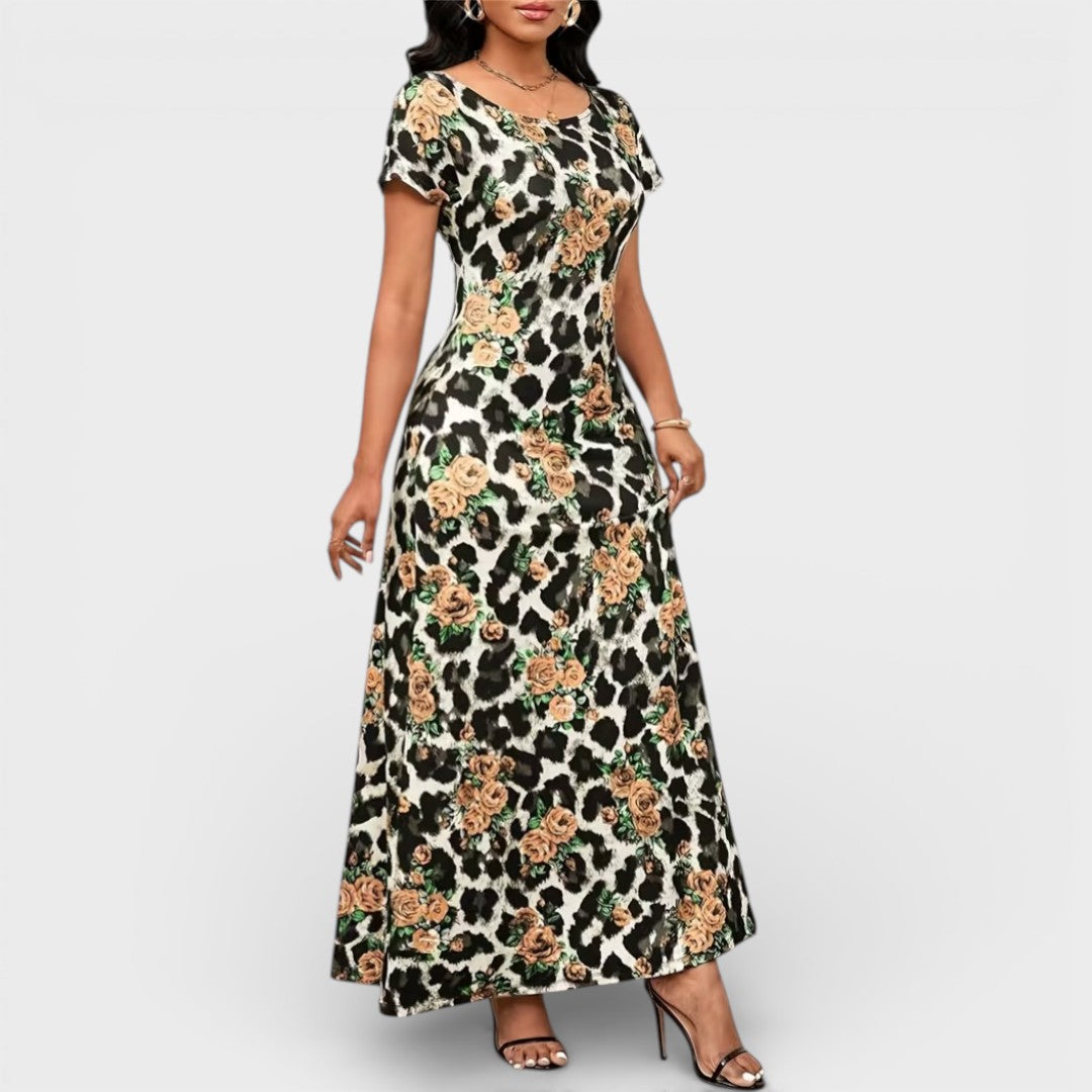 Bella | Floral Leopard Maxi Dress