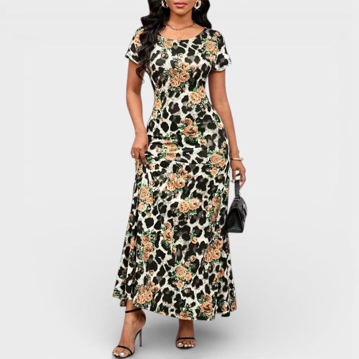 Bella | Floral Leopard Maxi Dress