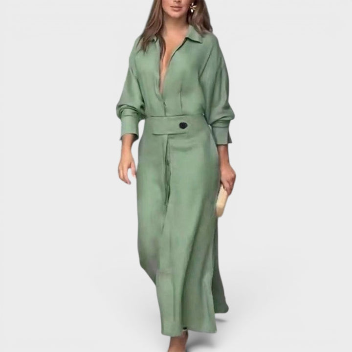 Seraphina | Elegant Flowing Shirt Maxi Dress