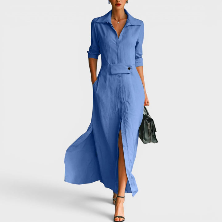 Seraphina | Elegant Flowing Shirt Maxi Dress
