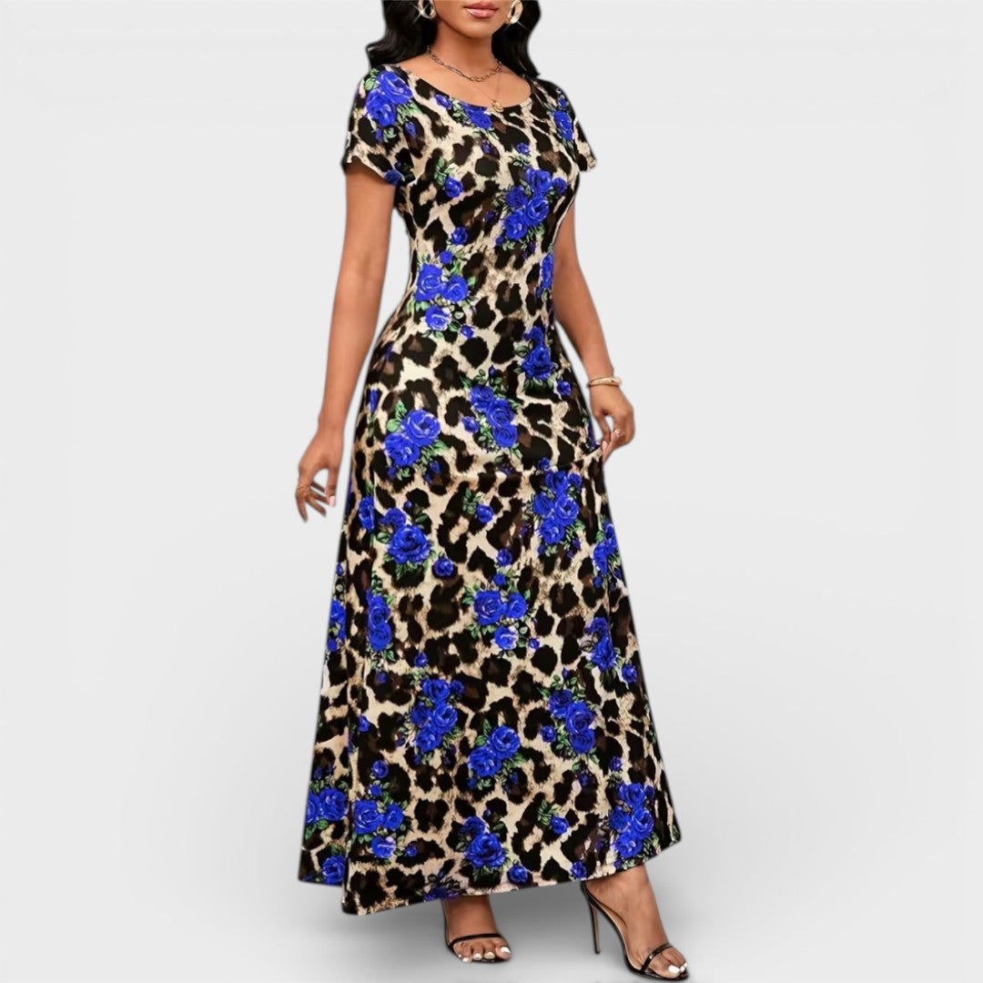Bella | Floral Leopard Maxi Dress