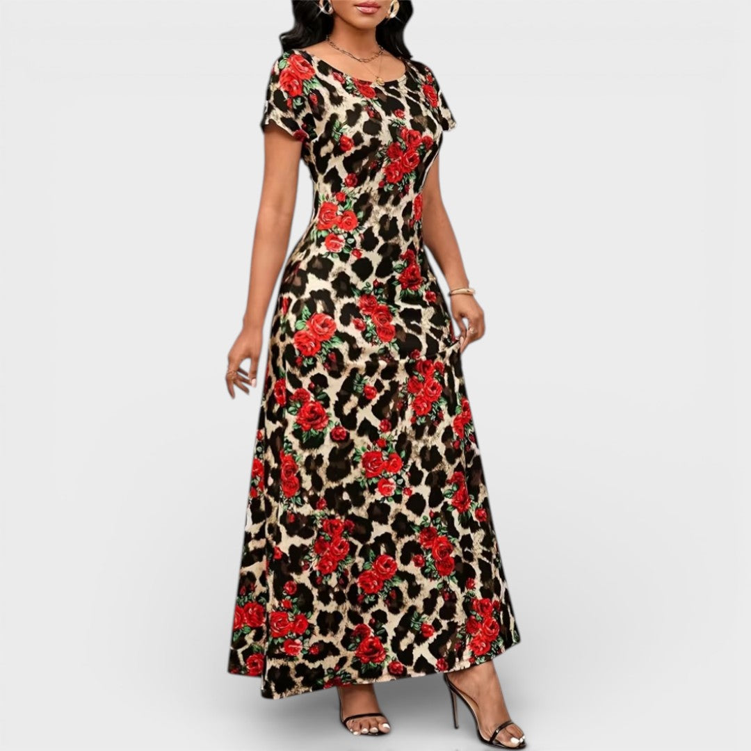 Bella | Floral Leopard Maxi Dress