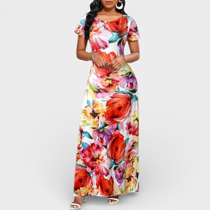 Bella | Floral Leopard Maxi Dress