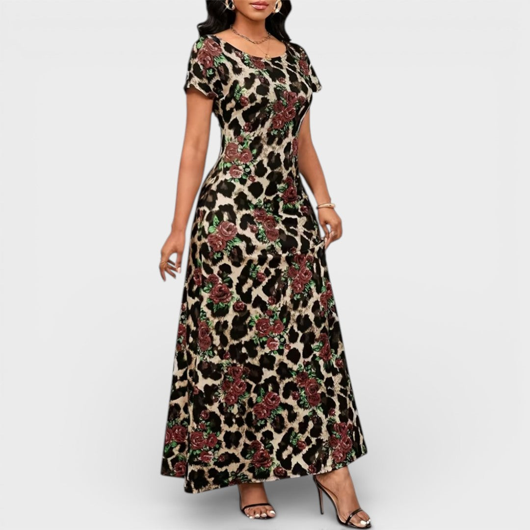 Bella | Floral Leopard Maxi Dress
