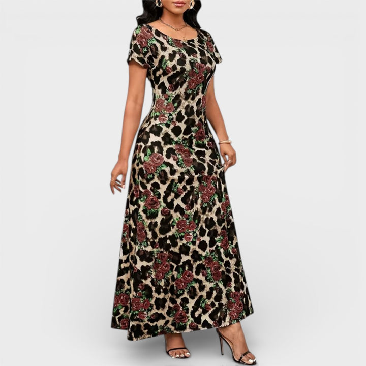Bella | Floral Leopard Maxi Dress