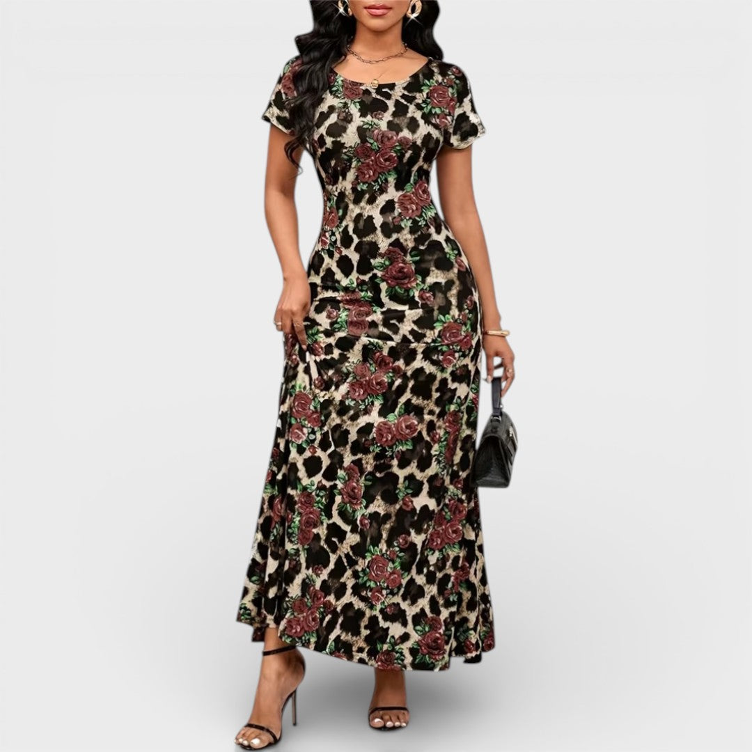 Bella | Floral Leopard Maxi Dress