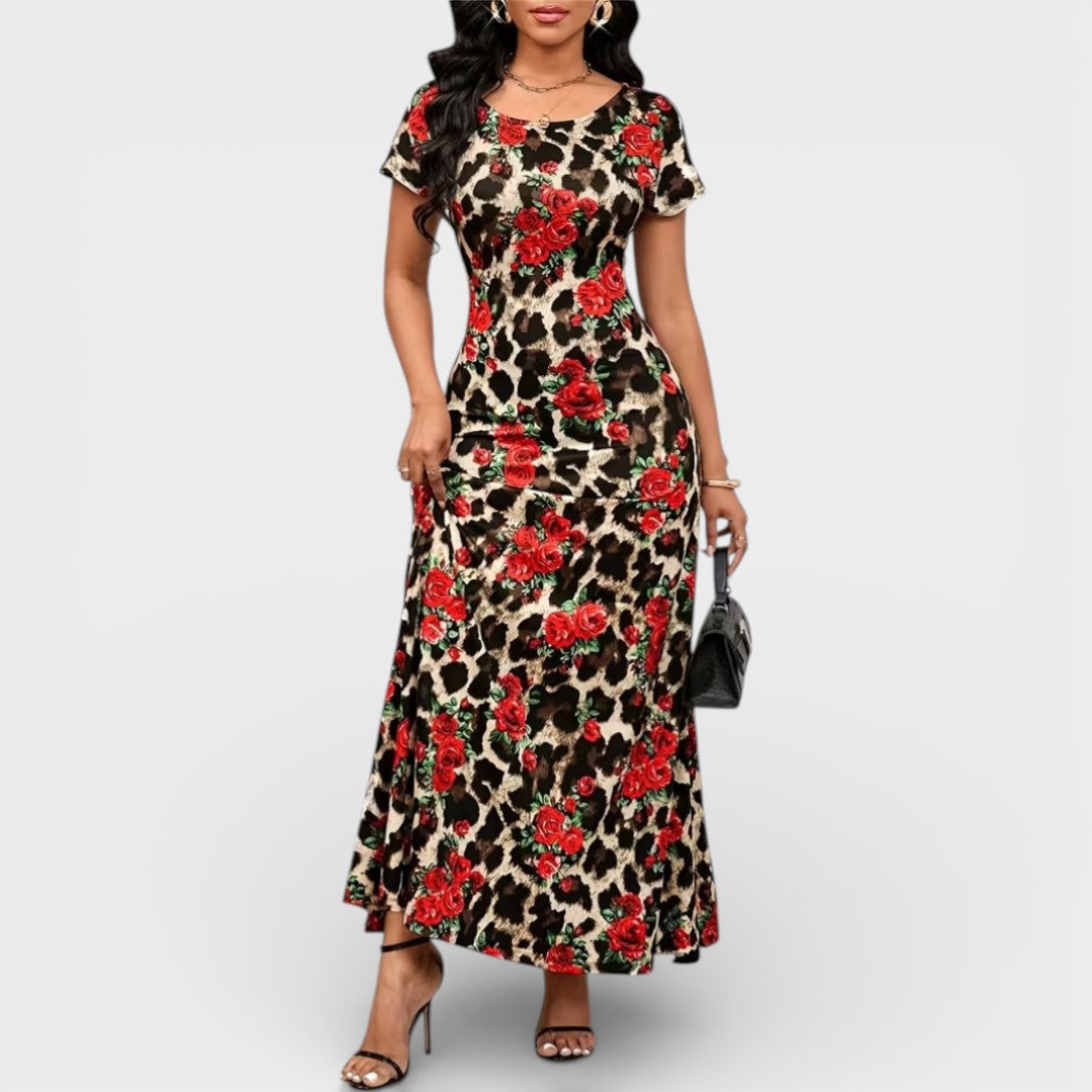 Bella | Floral Leopard Maxi Dress