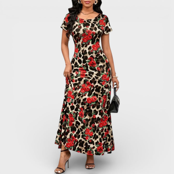 Bella | Floral Leopard Maxi Dress