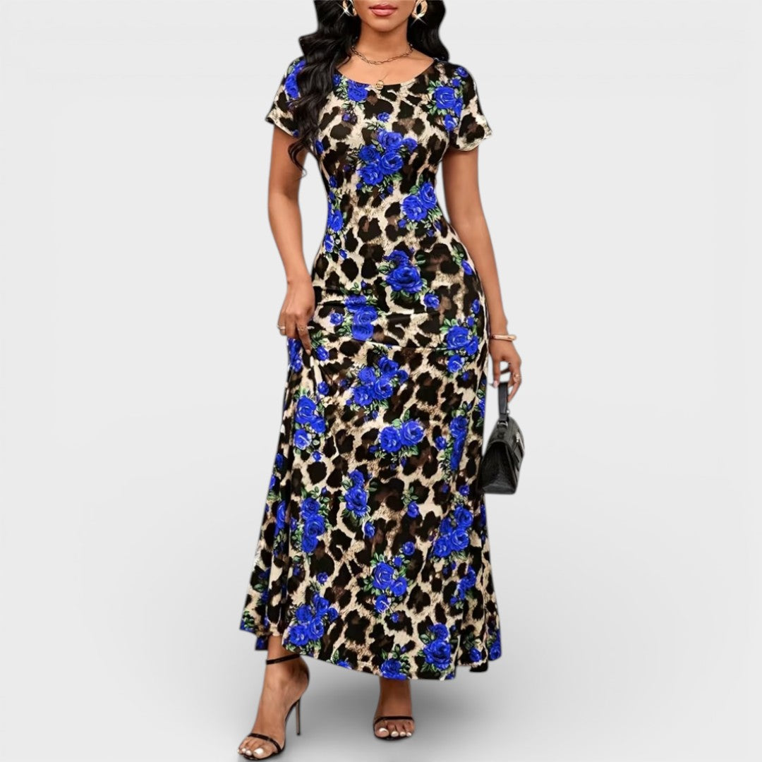 Bella | Floral Leopard Maxi Dress
