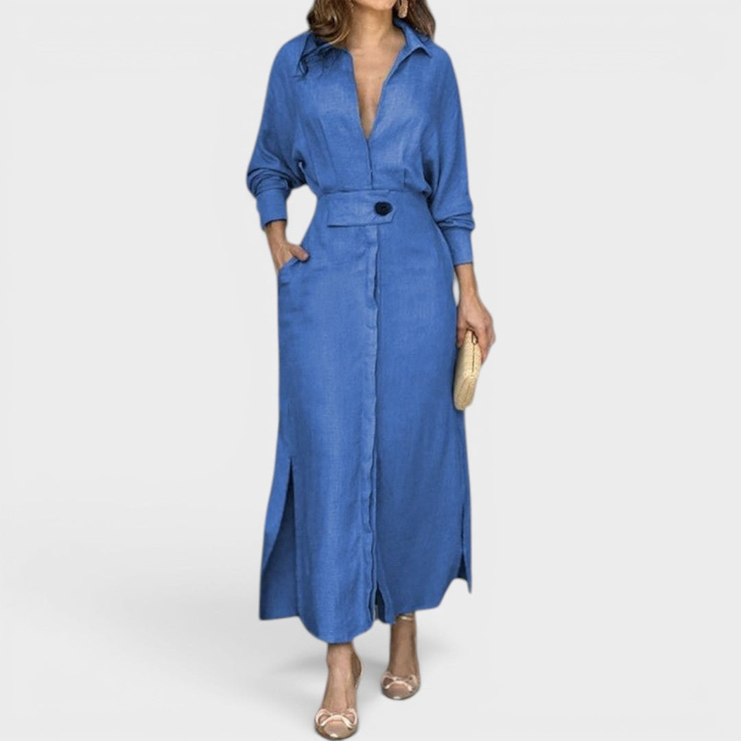 Seraphina | Elegant Flowing Shirt Maxi Dress