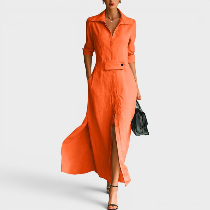 Seraphina | Elegant Flowing Shirt Maxi Dress