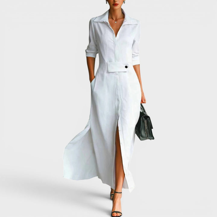 Seraphina | Elegant Flowing Shirt Maxi Dress
