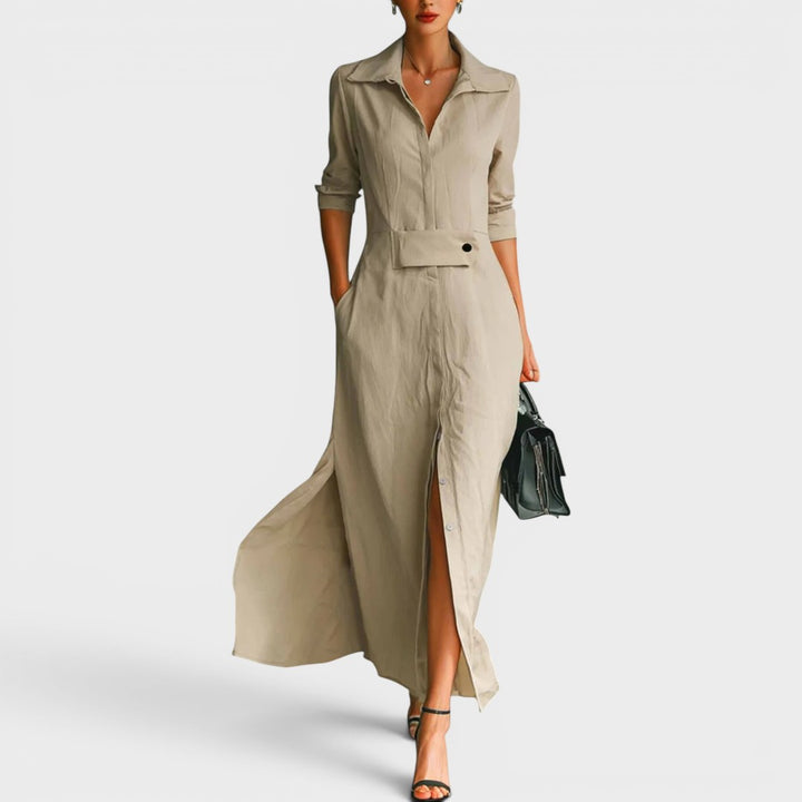 Seraphina | Elegant Flowing Shirt Maxi Dress