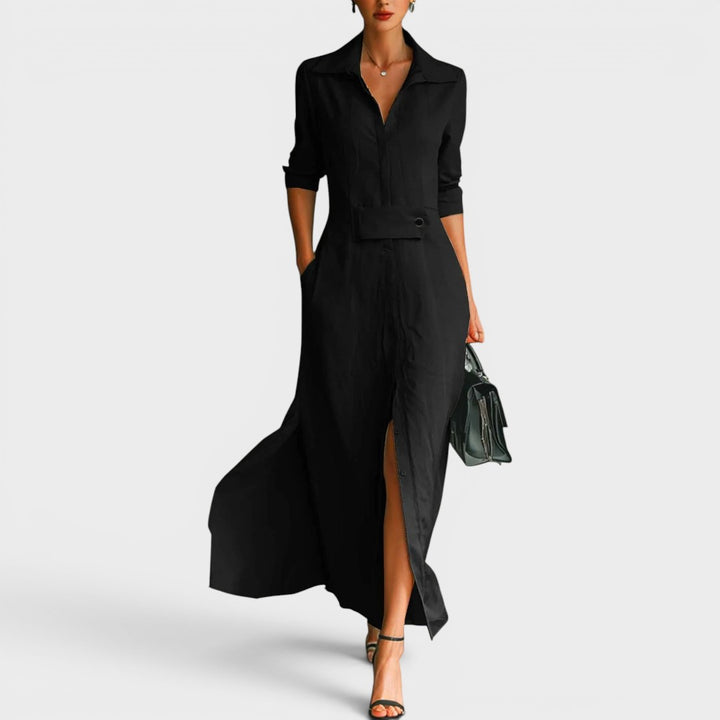 Seraphina | Elegant Flowing Shirt Maxi Dress