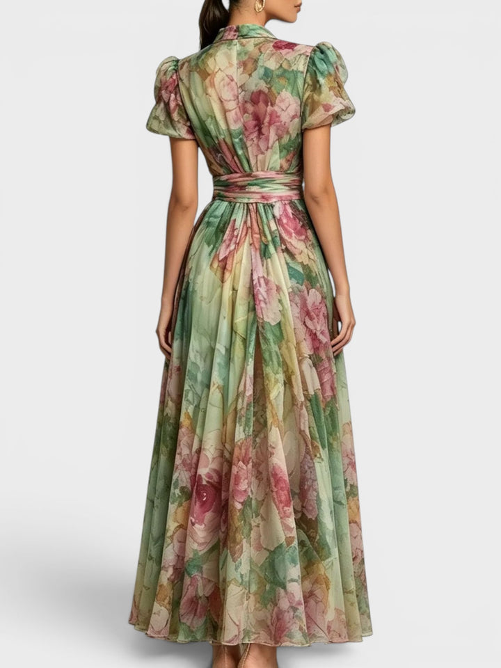Verdant | Watercolor Floral Maxi Dress